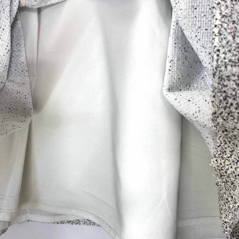 Club Monaco Black White Speckled Cotton Blend Fit Flare Dress Sz S Luxury Zipper - Picture 4 of 11